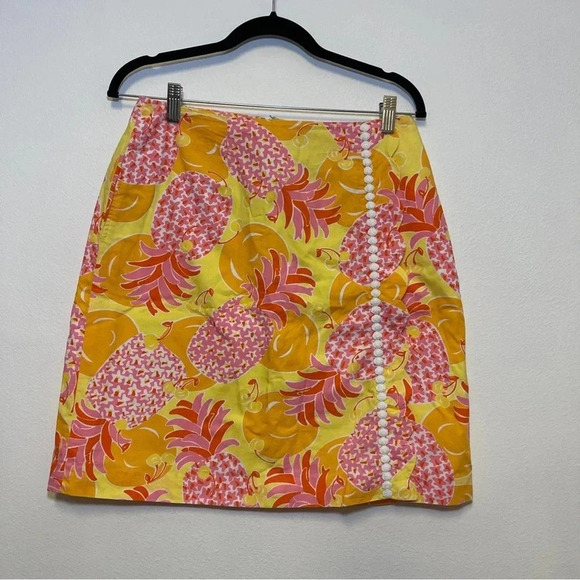 Lilly Pulitzer Sunrise Pina Colada Mini Wrap Skirt - Preppy Pencil Skirt Floral - Picture 1 of 6
